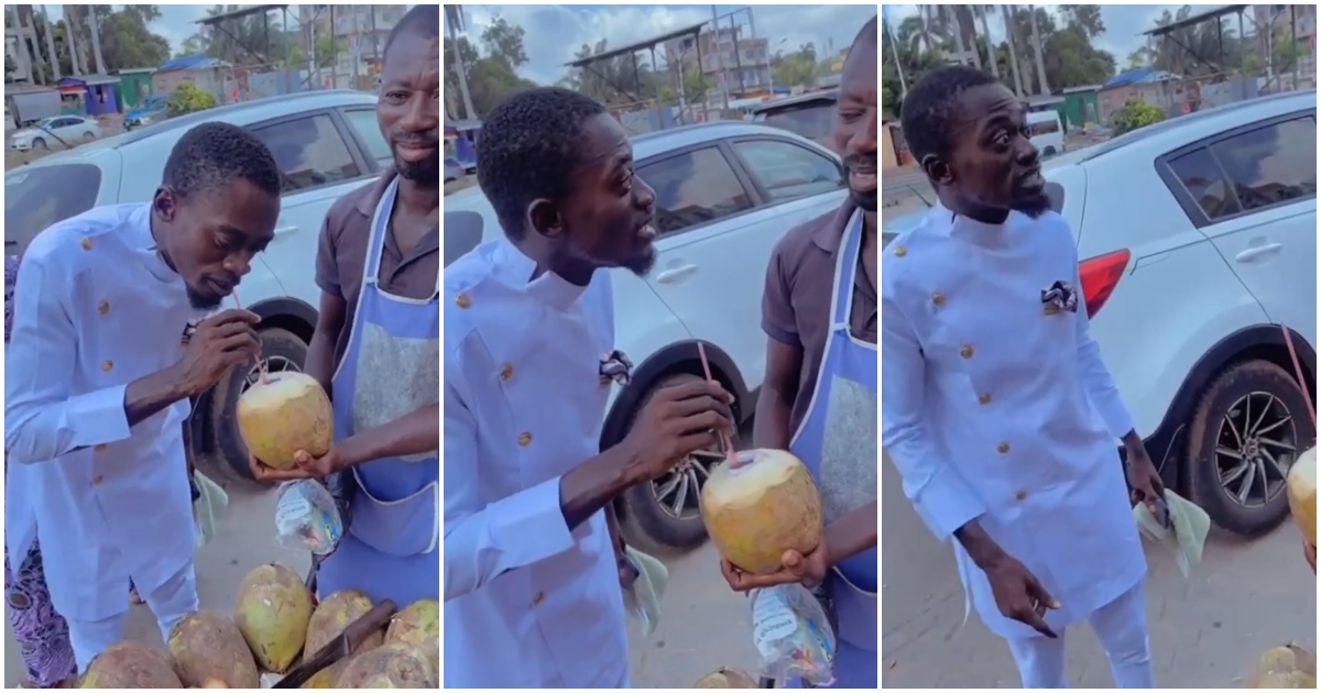 Lil Win Exclaims The Country Is Hard After Buying Coconut For GH₵4 In Hilarious Video