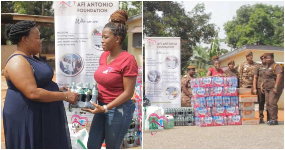 Afi Antonio making donations at Nsawam Female Prison