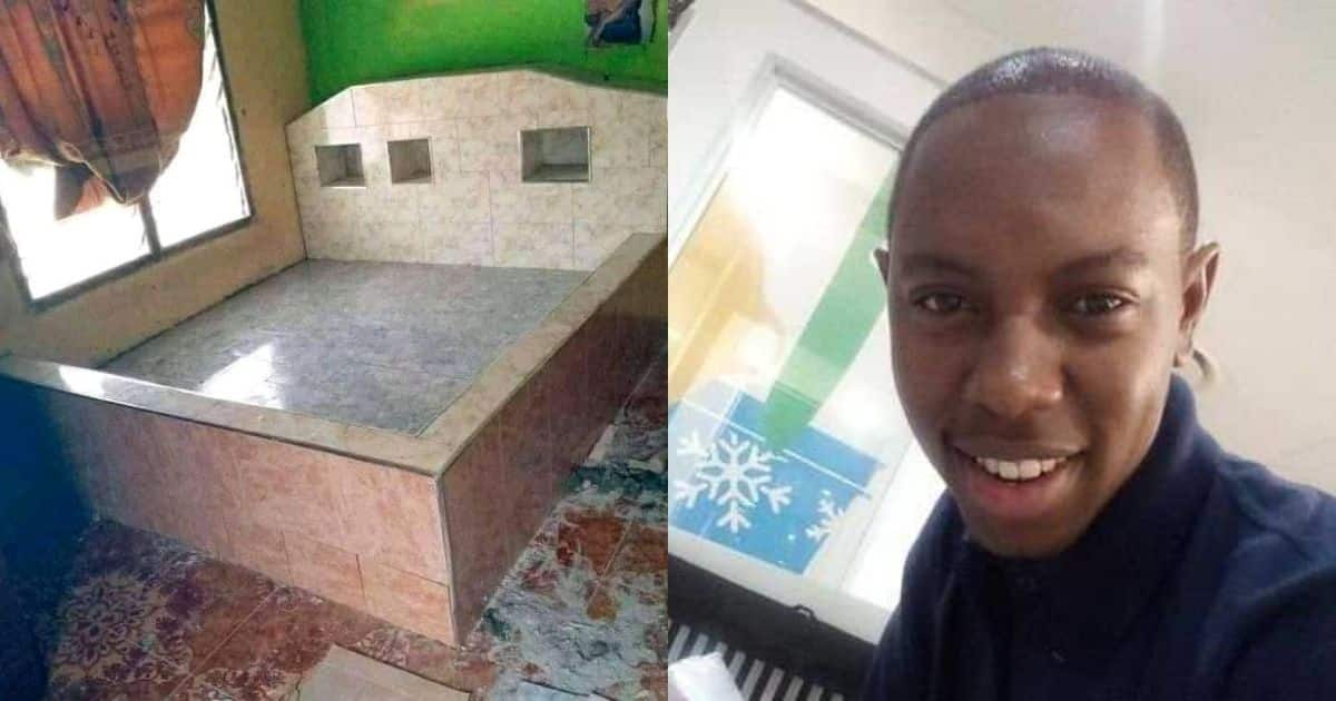 Mzansi hilariously responds to bed frame made out of tiles: "Looks like a final resting place"