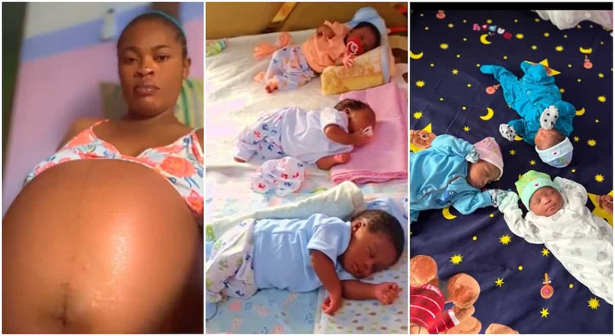 "I delivered at 35 weeks": Young mother with big baby bump gives birth to triplets, cute video goes viral