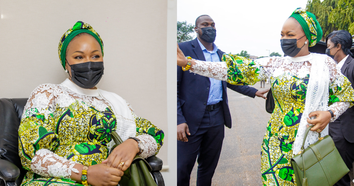 Perfect glow: Samira Bawumia stuns Ghanaians with perfect yellow and green combination attire in photos