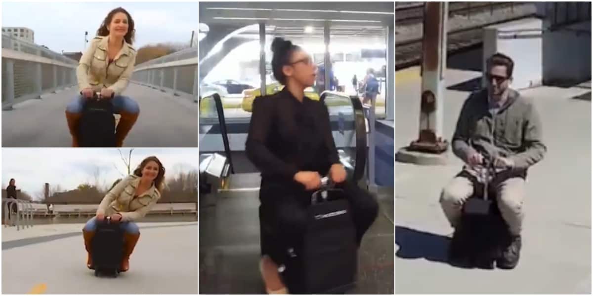 This is fun: Reactions as Video Shows People Riding Suitcases Instead of Carrying them, Each Costs N612k