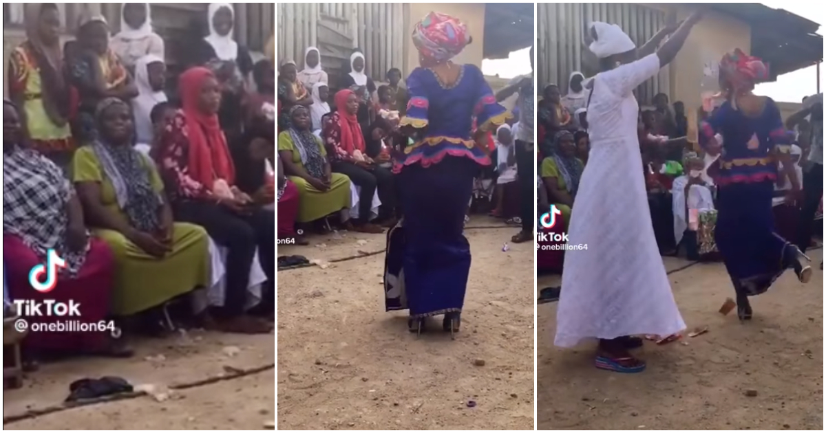 Curvy bride in heels trips and falls flat at her wedding; video stirs reactions: "This is serious"