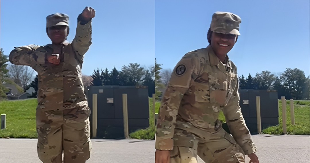 Beautiful US Soldier Dances To Tulenkey's Bad Feeling Song