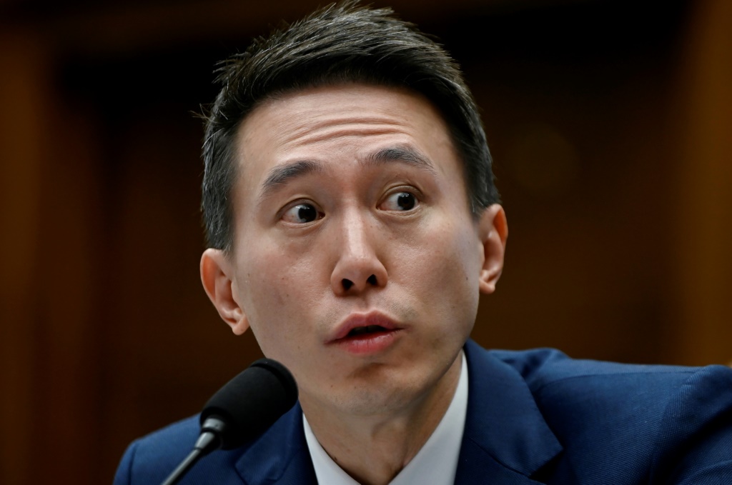 TikTok CEO Shou Zi Chew appears before a US House committee hearing on March 23, 2023