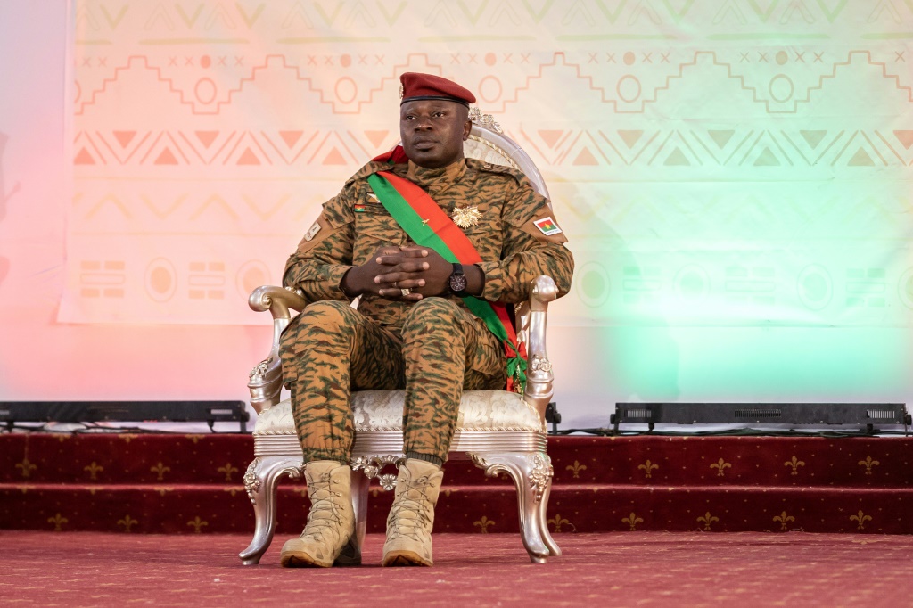 Ousted leader Lieutenant-Colonel Paul-Henri Sandaogo Damiba, pictured in March 2022