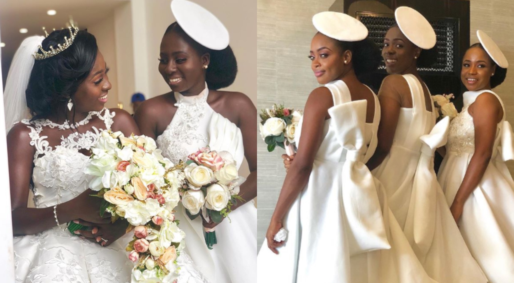 Stunning photos and video of Ghanaian bride and bridesmaids in white ...