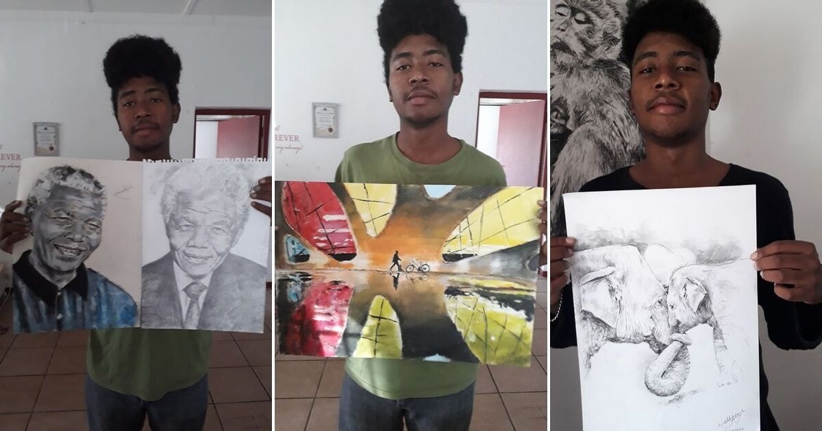 Self-taught artist, 18, sells his creations to support his family