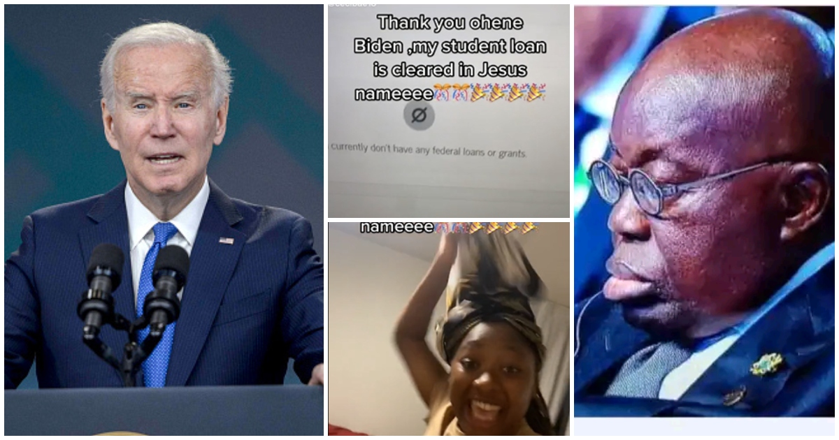 Ghanaian Lady In The US Shots For Joy After Her Student Loan Got Cleared By President Joe Biden