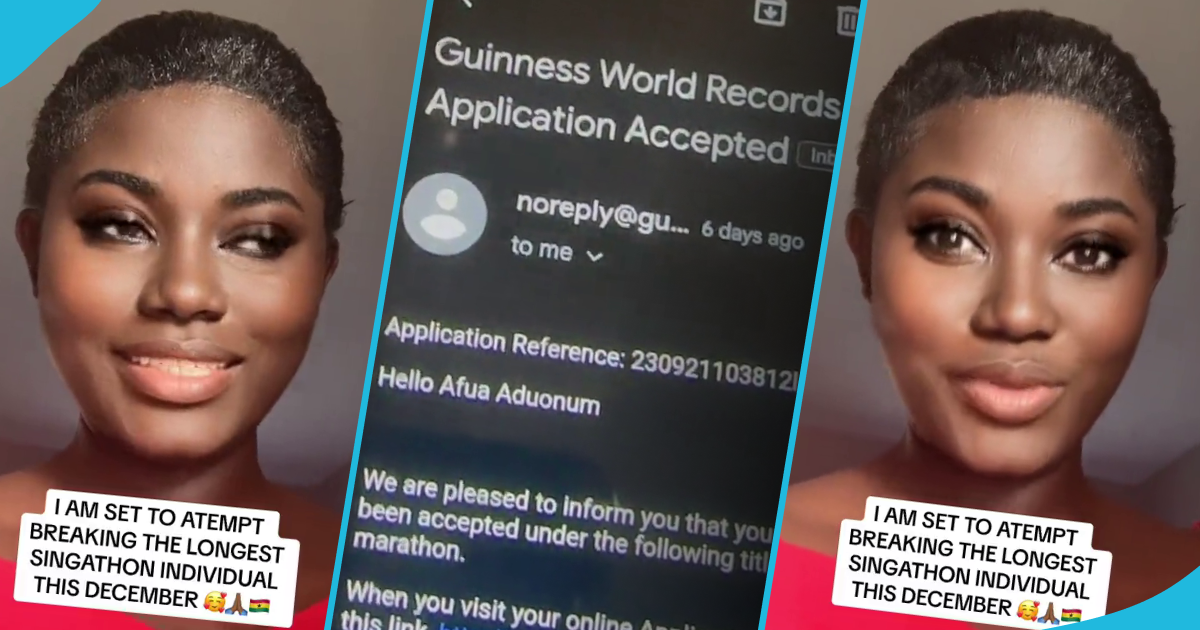 Ghanaian lady to embark on Guinness World Record for Longest Singathon, shares news in TikTok videos
