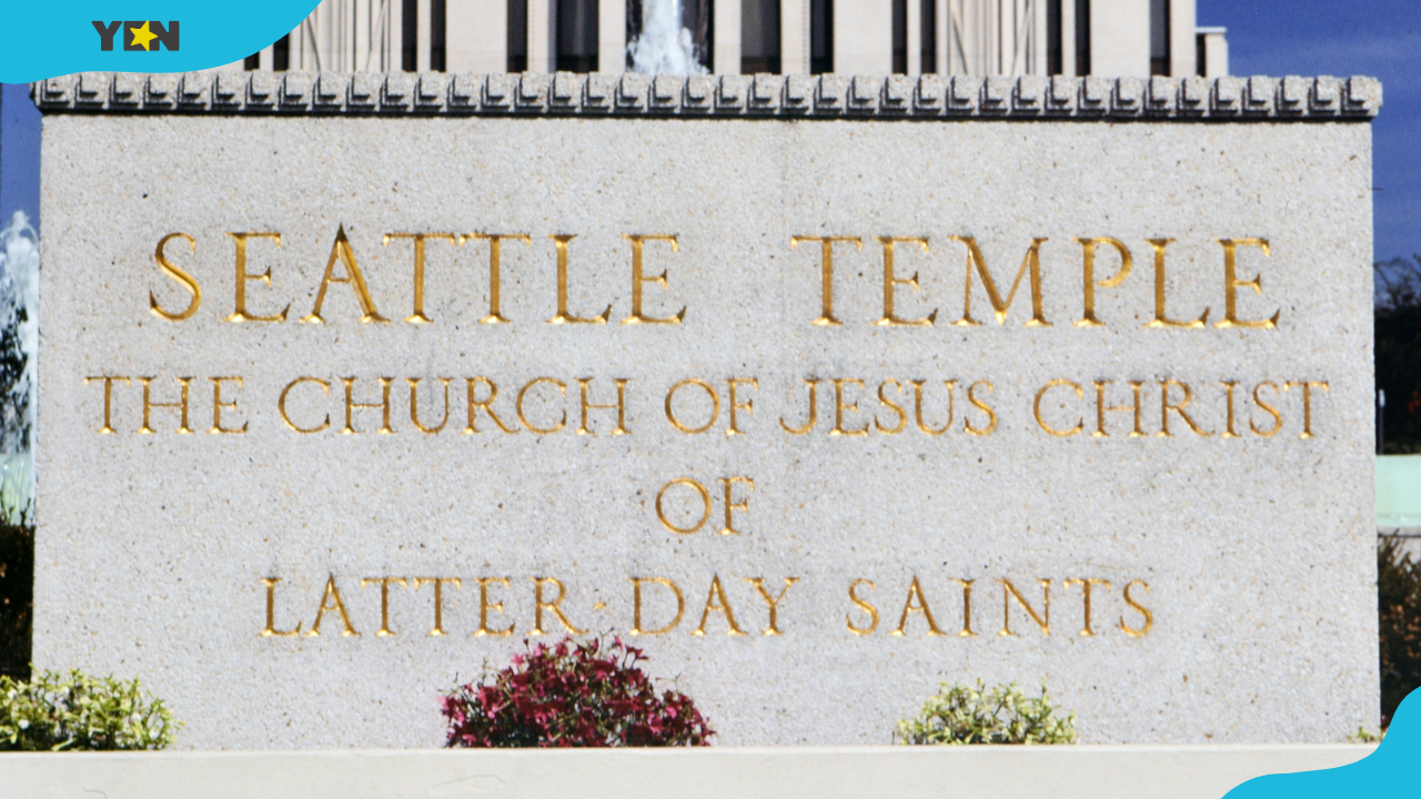 The Mormon Seattle Temple sign