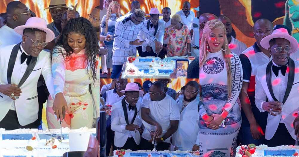 Shatta Wale cuts huge birthday cake at #Shattabration party with stars (videos, photos)
