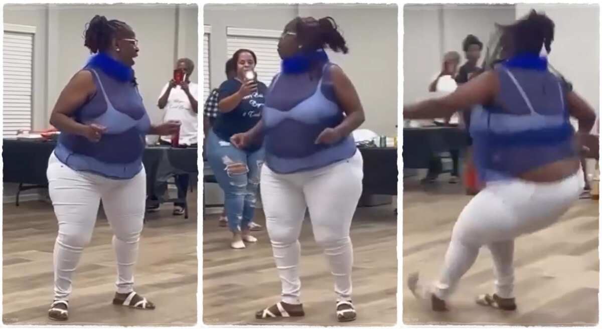 Chubby woman embarrassed as she crashes on the floor while dancing, video goes viral: "Big mama"