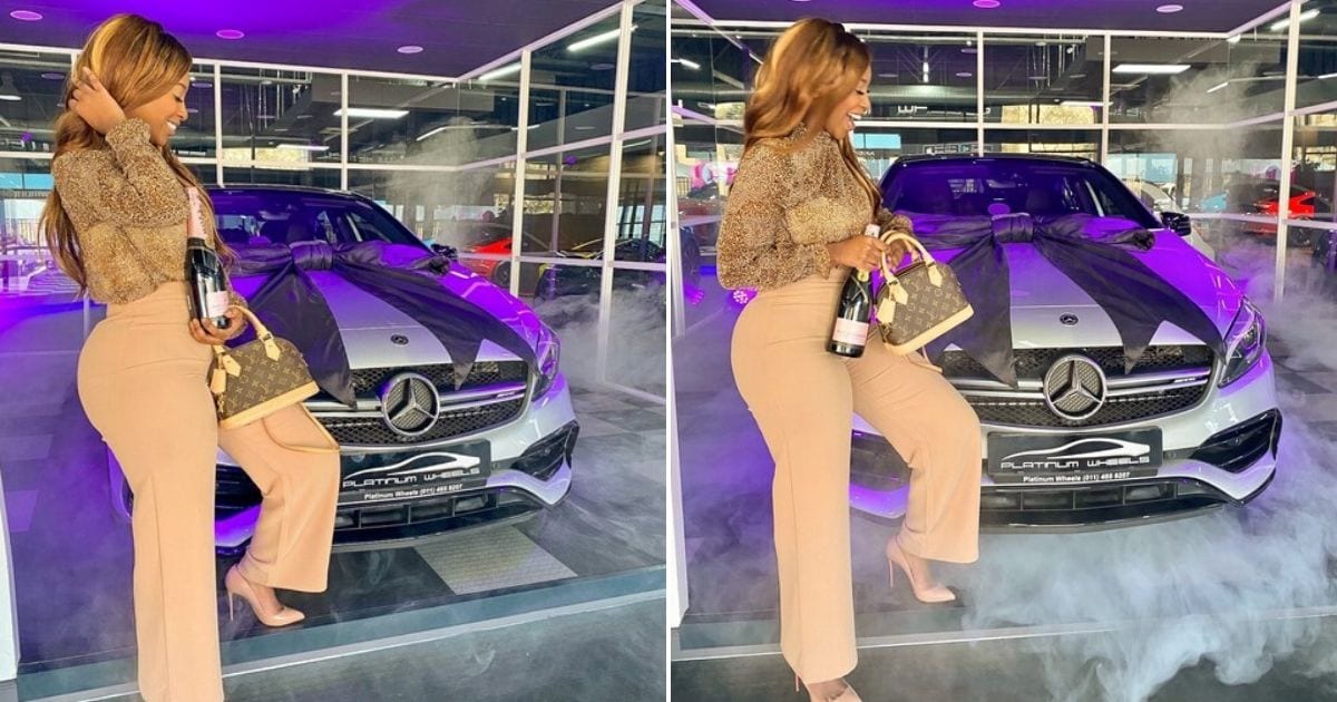 Beautiful woman celebrates 20th birthday with stunning Mercedes