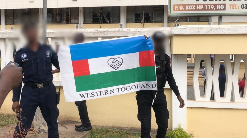Western Togoland group boldly hoists flag at full mast at Volta Regional coordinating council