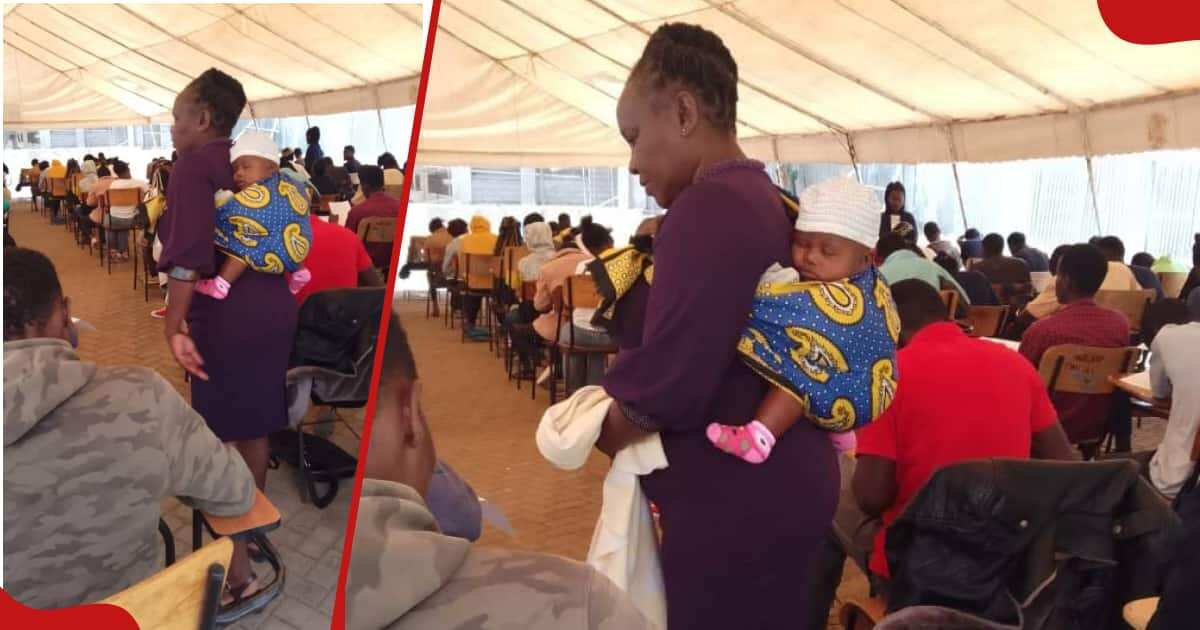 University lecturer warms hearts, carries student's baby, allows mother to focus on exam papers