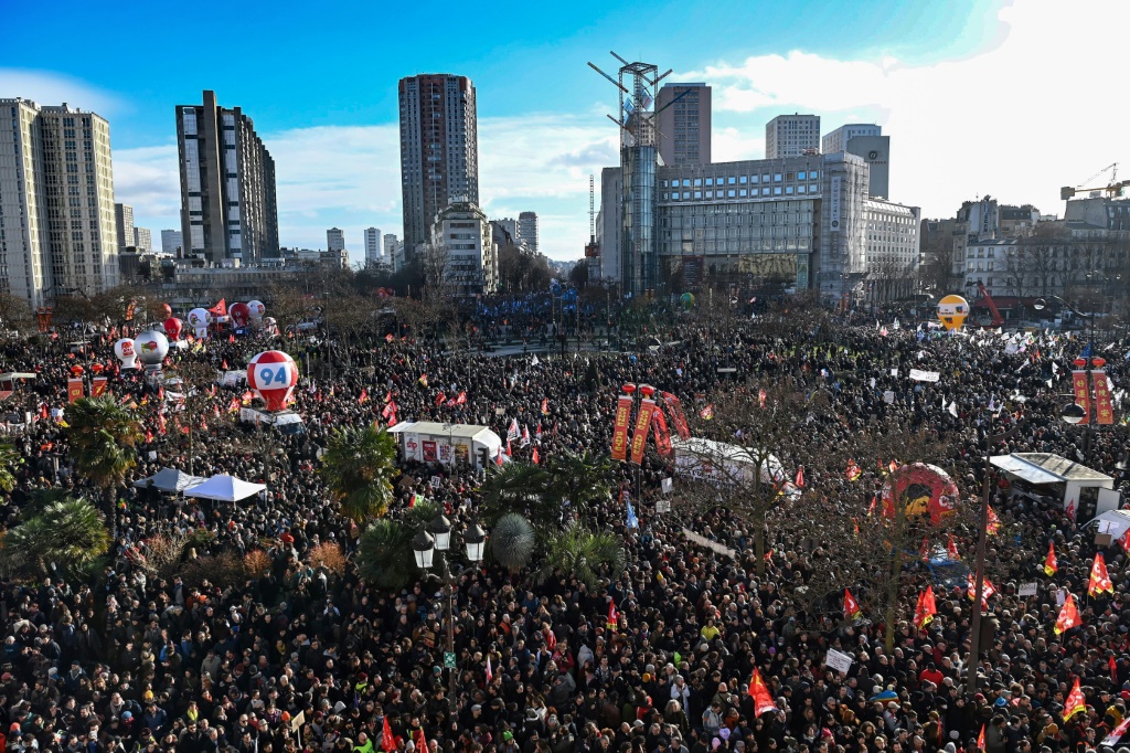 Nearly 1.3 million people took part in demonstrations in France against pension reform on January 31