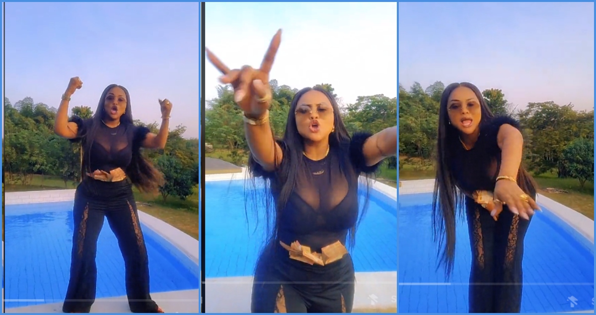Nana Ama McBrown flaunts cleavage in see-through top, jams to Kuami Eugene's song