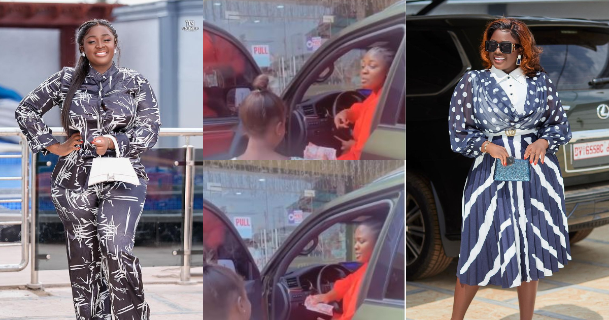 Tracey Boakye gifts fan Ghc 1000 on streets to start business; video drops