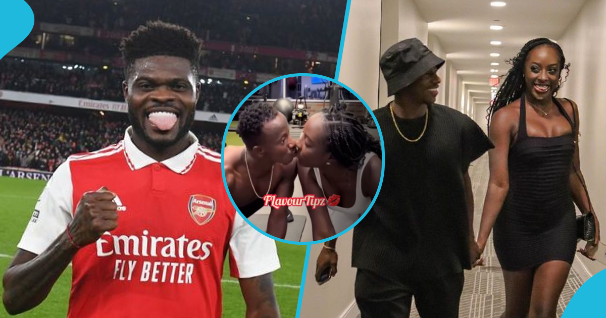 Thomas Partey's ex-partner Gifty Yeboah kisses new football lover passionately while exercising in video