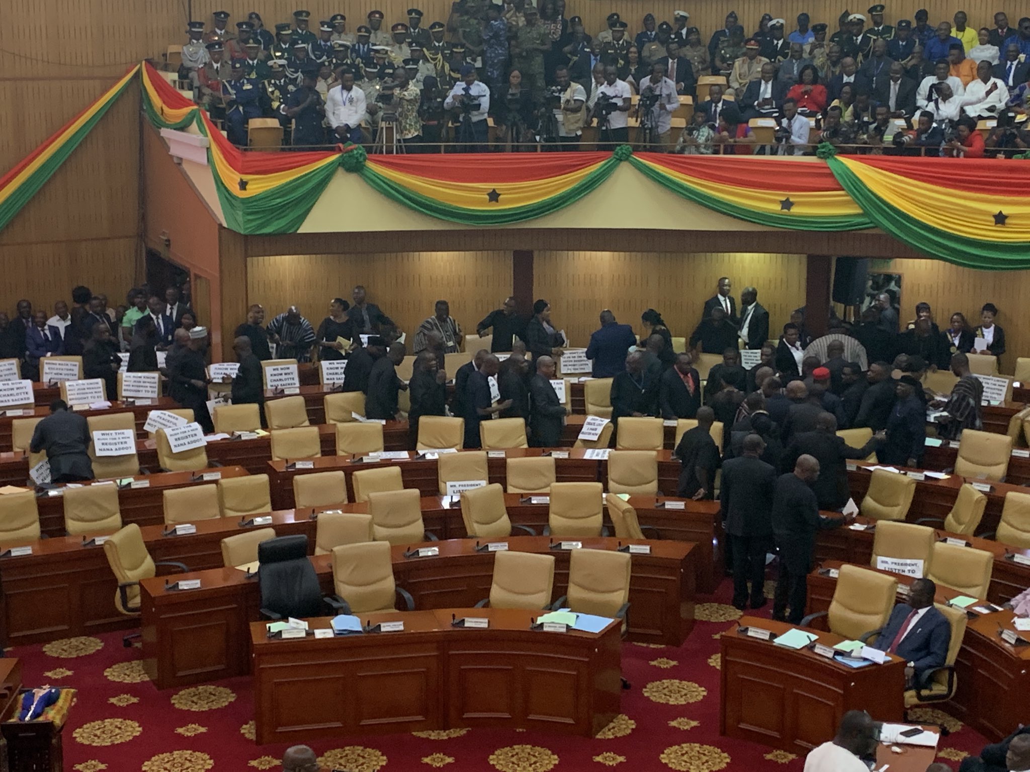 NDC MP seizes Speaker's seat as fight breaks out in parliament over ruling