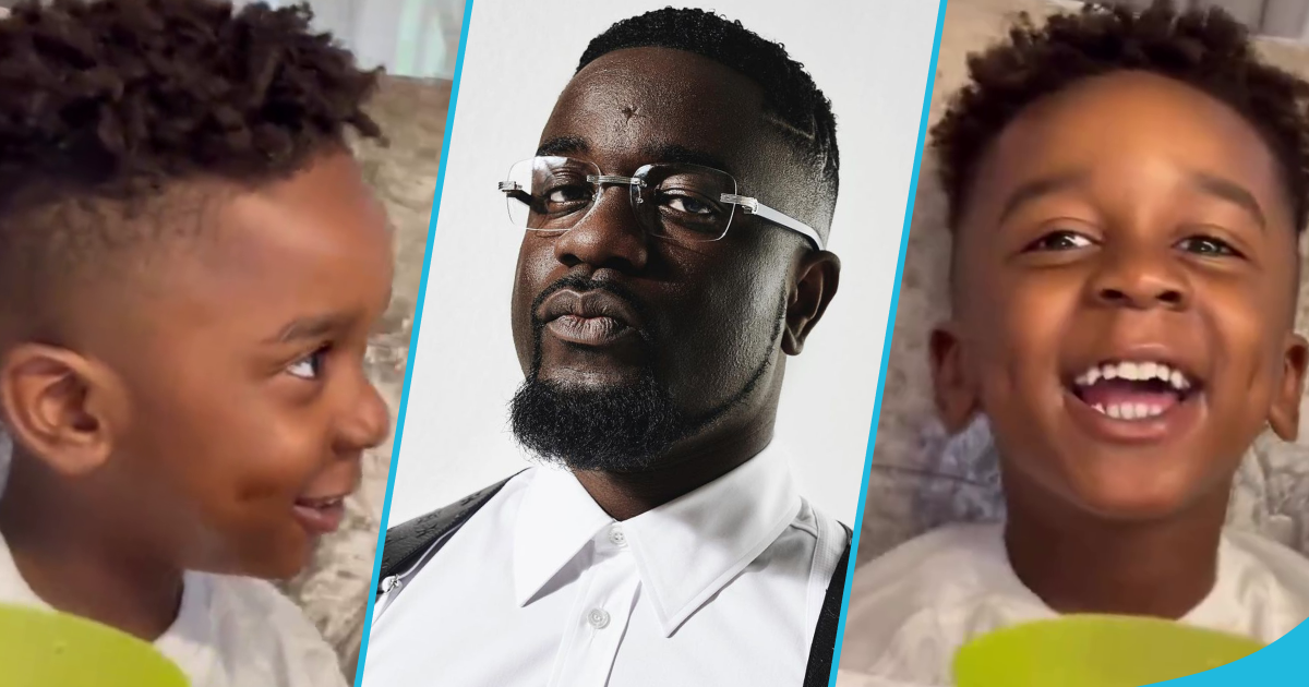 Sarkodie asks his son questions about himself in adorable video: "So cute"