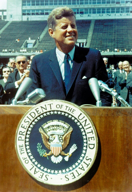 "We choose to go to the Moon," Kennedy told 40,000 people at Rice University, "because that challenge is one that we are willing to accept, one we are unwilling to postpone, and one which we intend to win"
