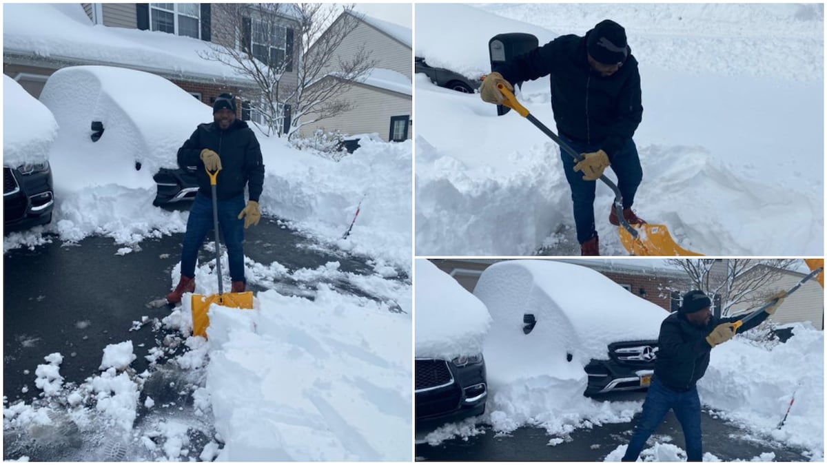 Nigerian man digs himself out of snow in America, complains of body ache, shares photos