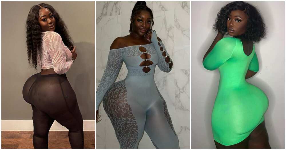 Empress Nard: Curvy US-Based Ghanaian Model Drops No Makeup Photos In See-through Dress, Fans Hail Beauty