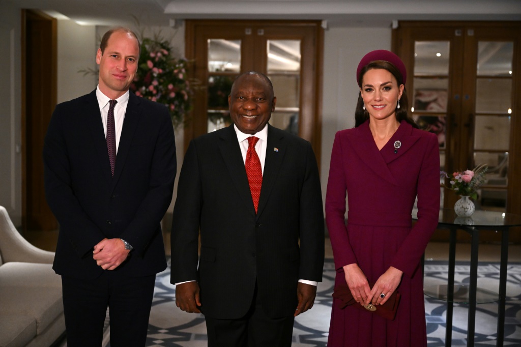 Ramaphosa was met by heir to the throne Prince William and his wife Catherine