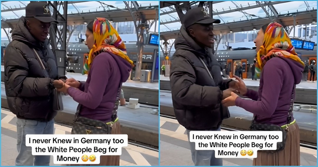 White woman begs Ghanaian man for money