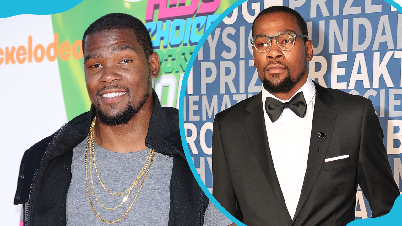 NBA player Kevin Durant at two different red-carpet events.