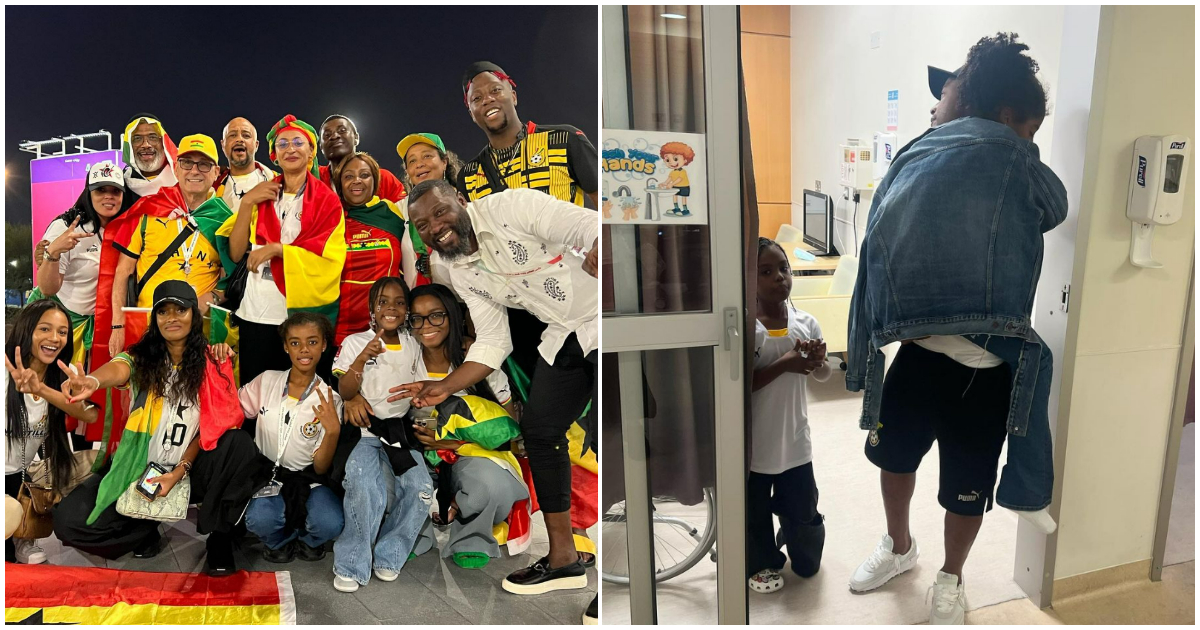 Dede Ayew and his family in Qatar
