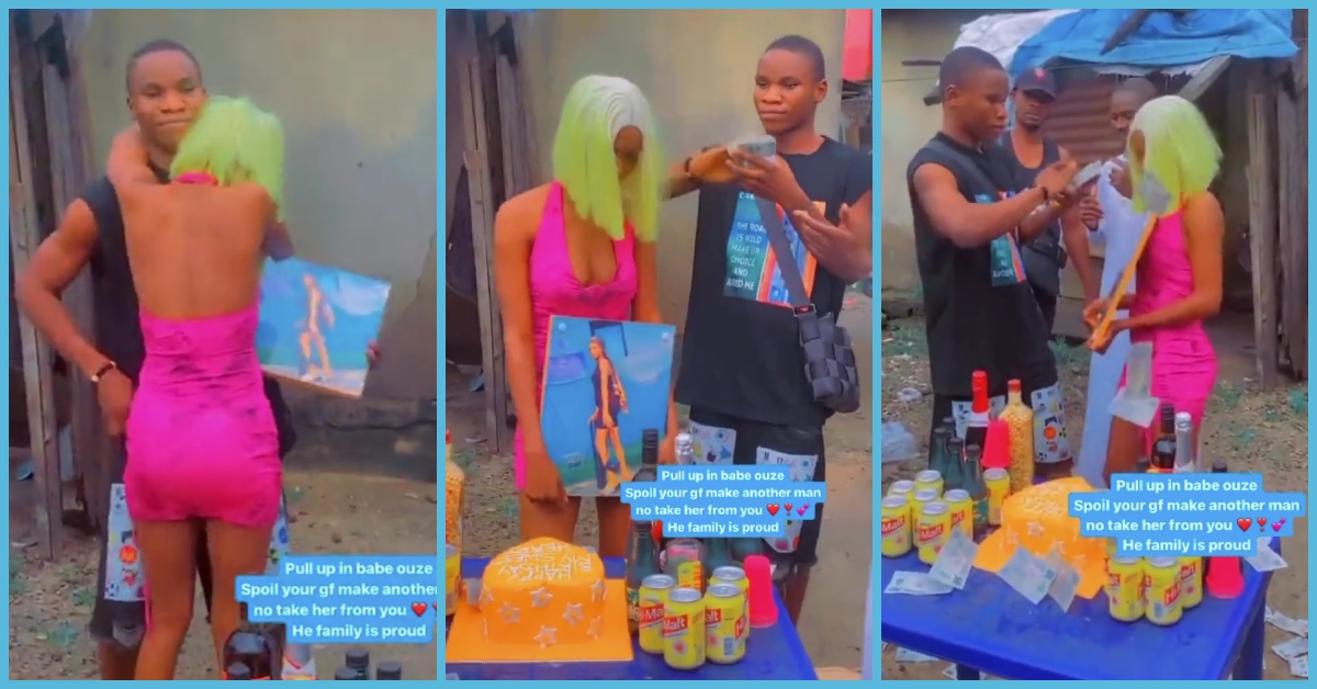 Ghetto girl emotional as poor boyfriend organizes expensive birthday surprise for her in viral video