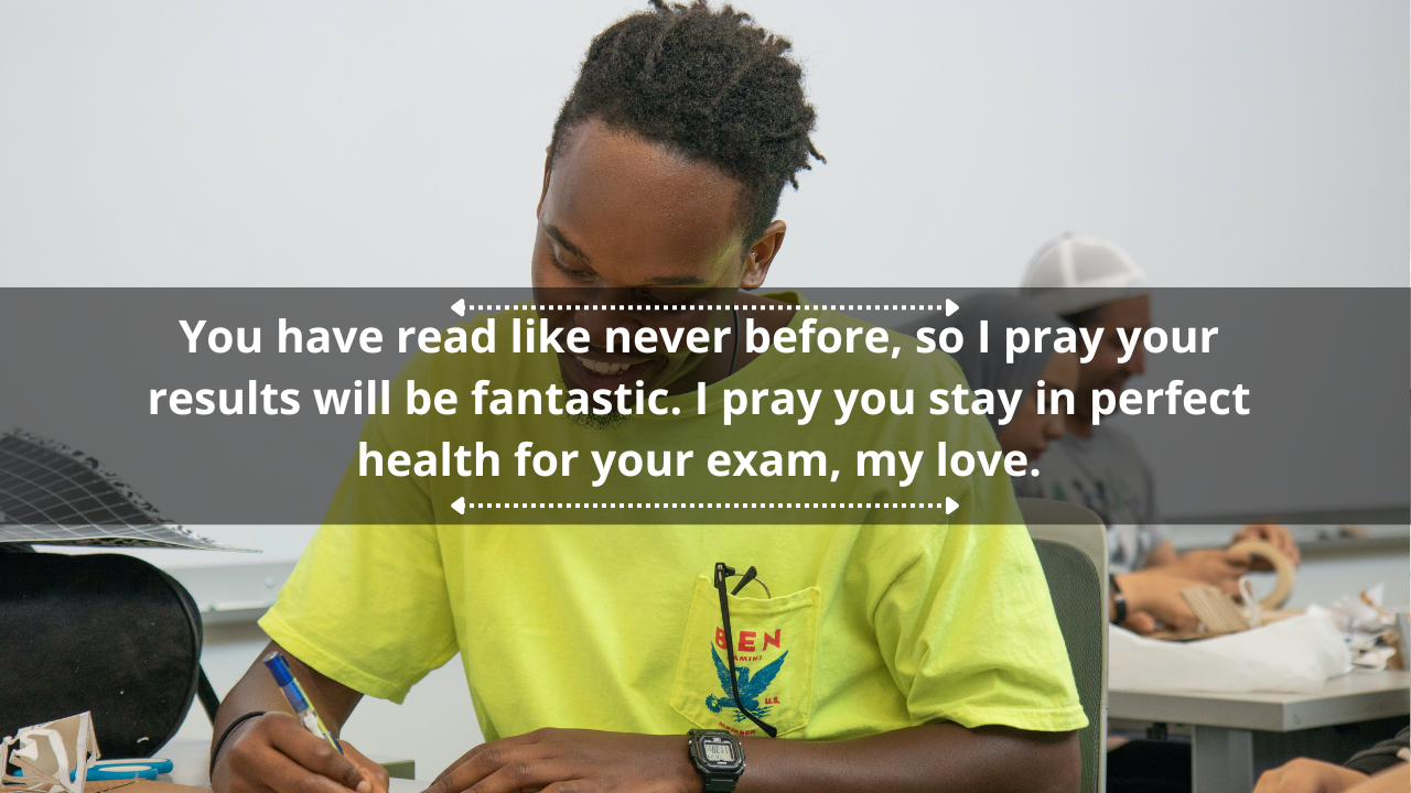 Success wishes in exams for your boyfriend