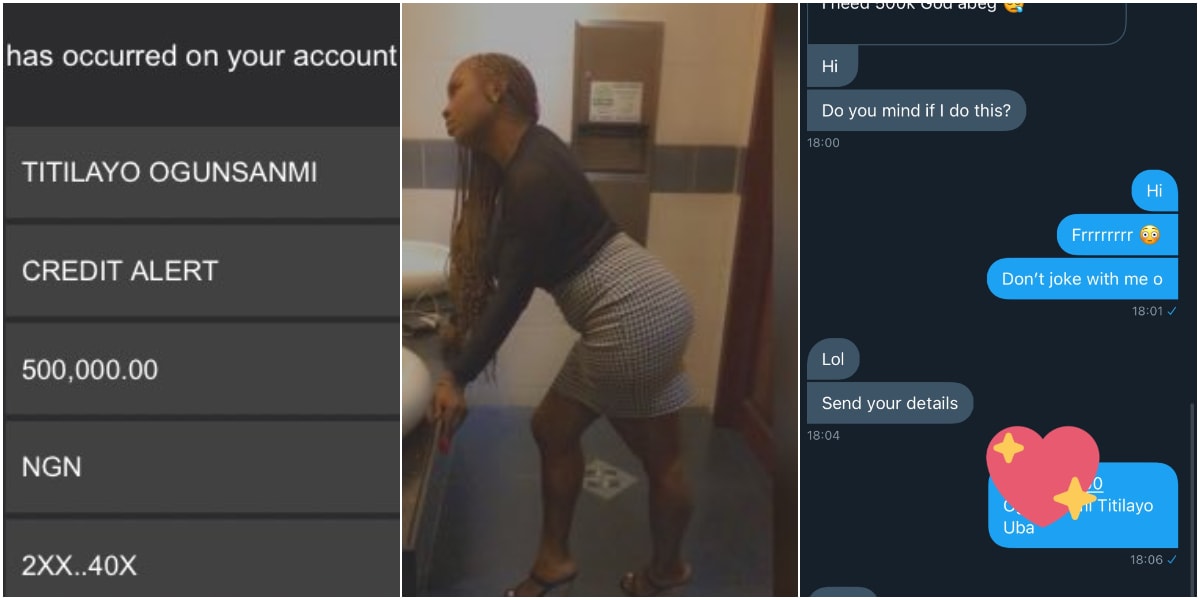 Social media reacts as lady gets N500k gift from stranger
