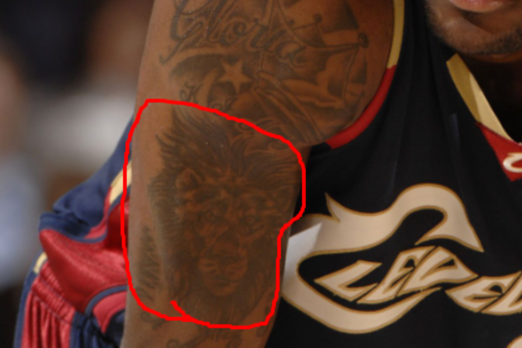 LeBron James' crowned lion tattoo was his first arm tattoo