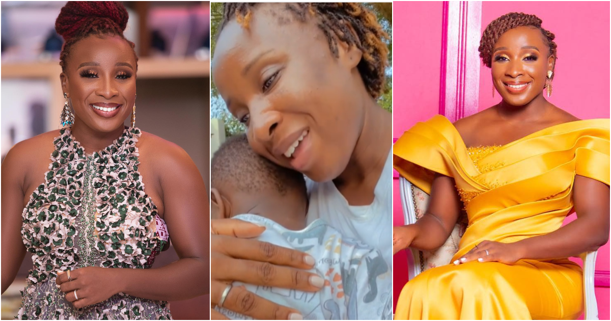 Naa Ashorkor with her son in video