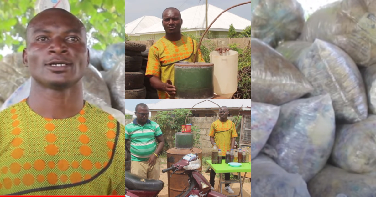 Francis Kantavooro: Genius Ghanaian man turns plastic waste into fuels to power cars and for household use