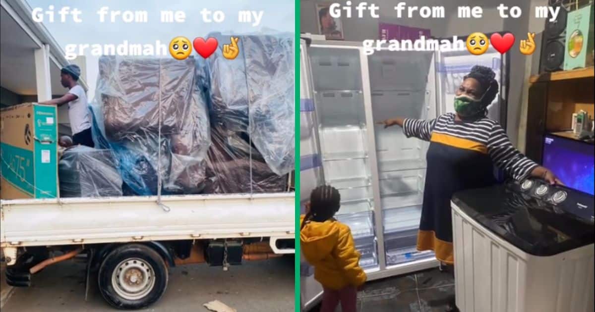 Loving granddaughter gifts her granny with new furniture in viral video, beautiful gesture moves Mzansi