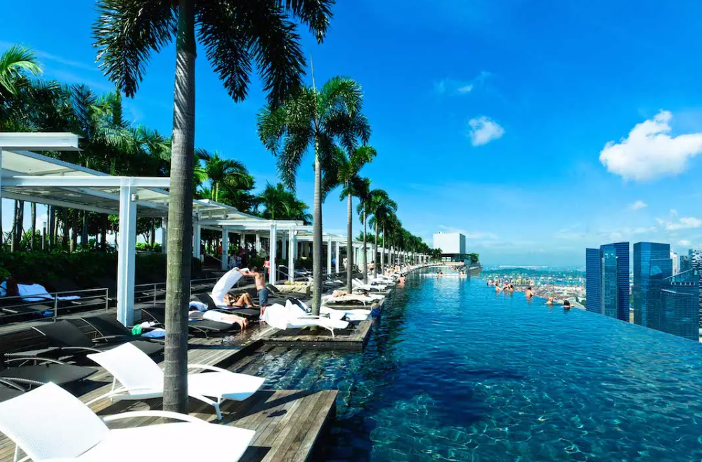 A view of the infinity pool at Marina Bay Sands Hotel