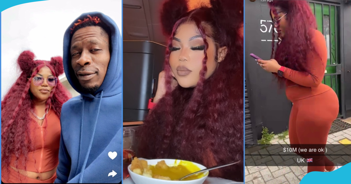 Shatta Wale shares deep kisses with his new flame Maali in sweet videos