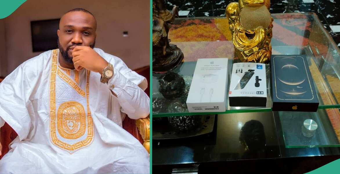 Man displays gadgets he bought after withdrawing his Notcoin earnings