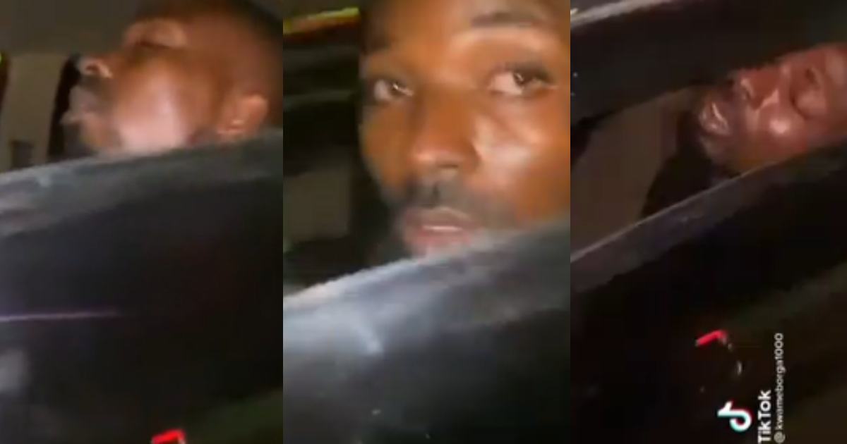 Young man caught sleeping in car