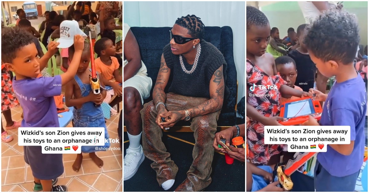 Wizkid: Nigerian Star's Son, Zion, Gives Away His Personal Toys And Clothes To Kids At An Orphanage In Ghana