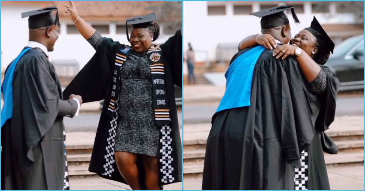 University of Ghana: Man and wife graduate together, video of them in graduation gowns evokes joy