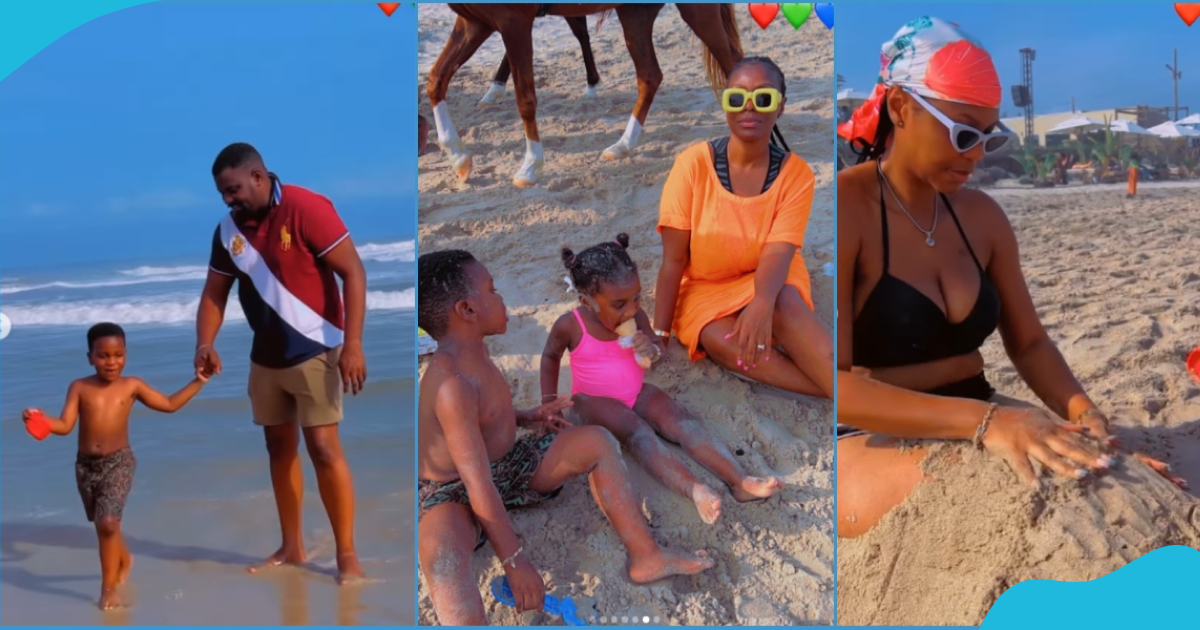 John Dumelo and his kids have fun on the beach, video warms hearts