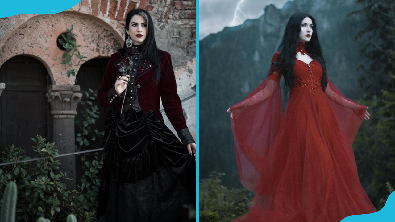 Two ladies in romantic goth attires