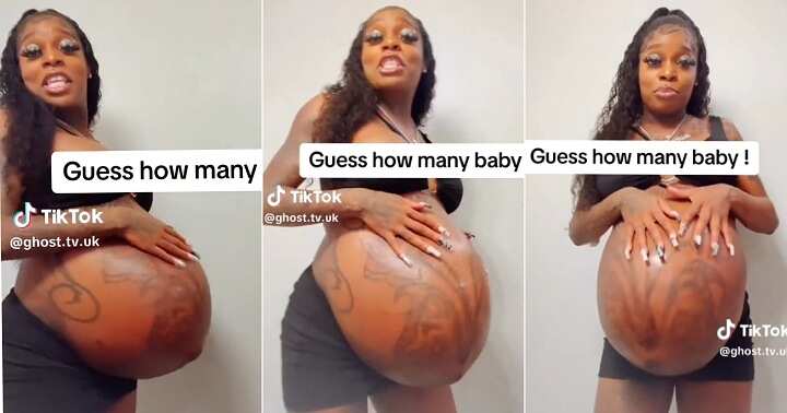 "Expecting 7 babies": Pregnant lady with massive baby bump dances in video