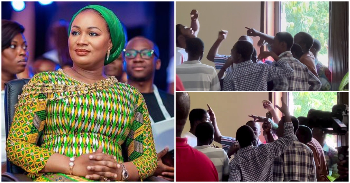 Samira Bawumia blushes as the University of Ghana students chant a romantic song for her in video